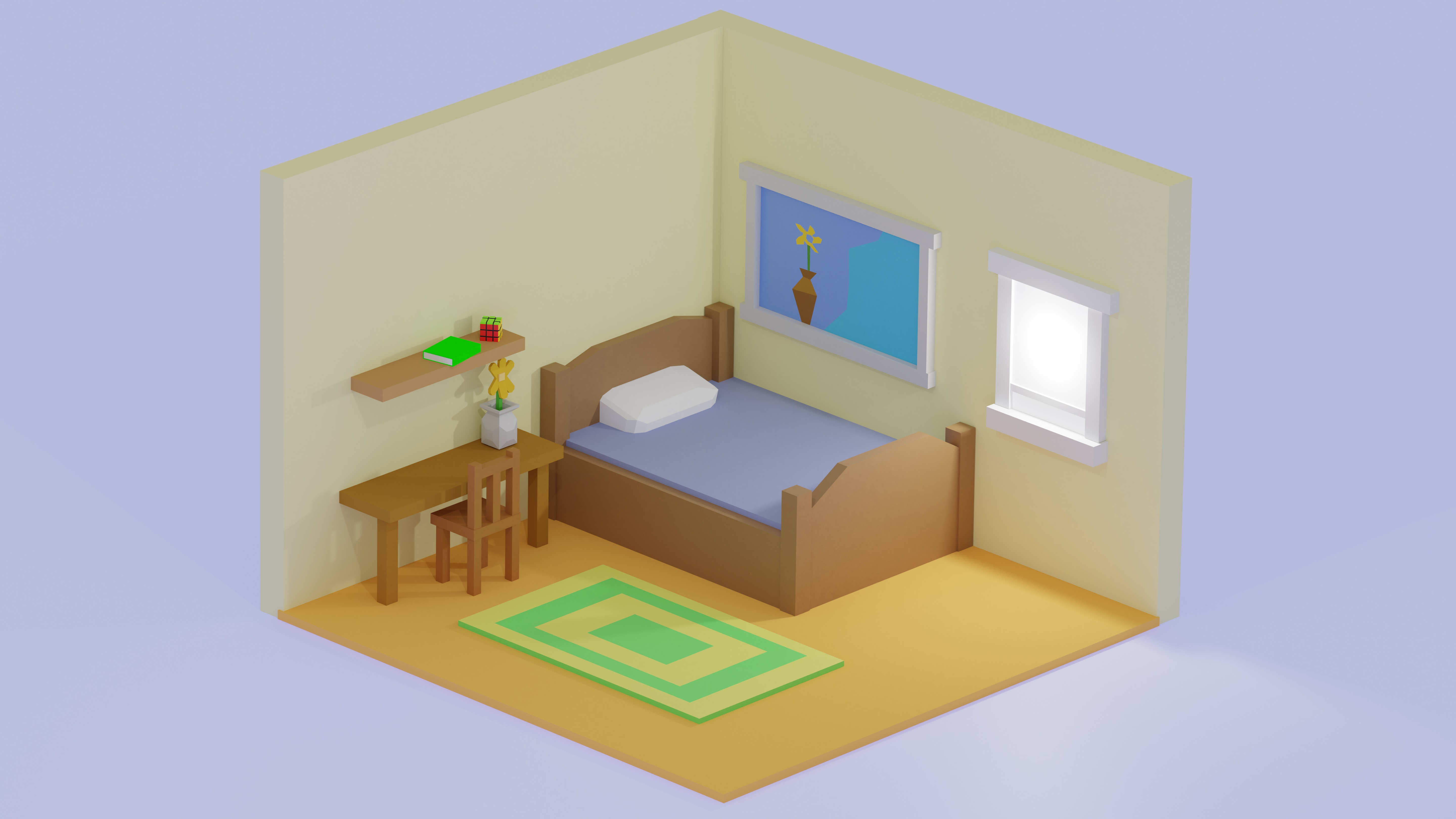 Low Poly Bedroom preview image 1